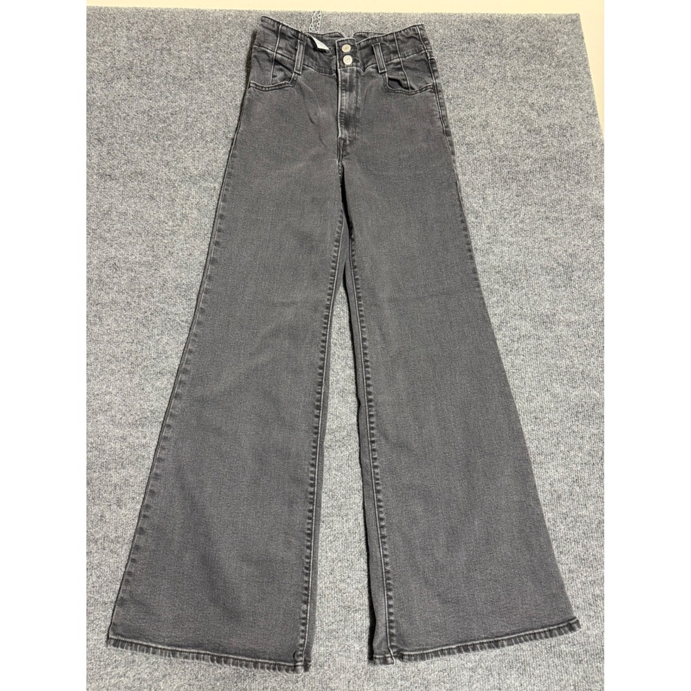 Levi's Womens Gray Dark Wash Denim High Rise Flared Jeans Size 26